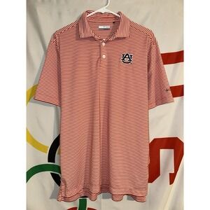 Columbia Golf Auburn Tigers Polo Shirt Large Orange Striped Football
